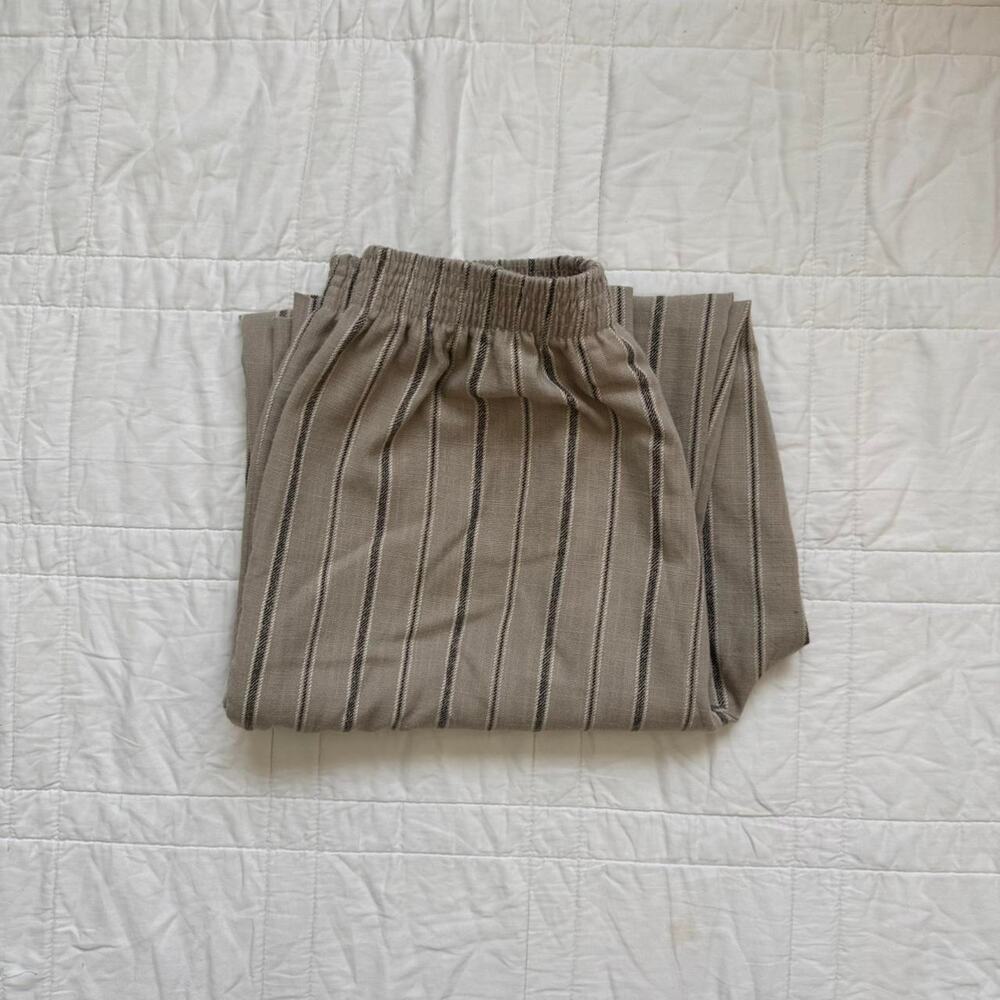 Briggs Vintage‎ striped high rise trousers sz 12 beige elastic waist academia